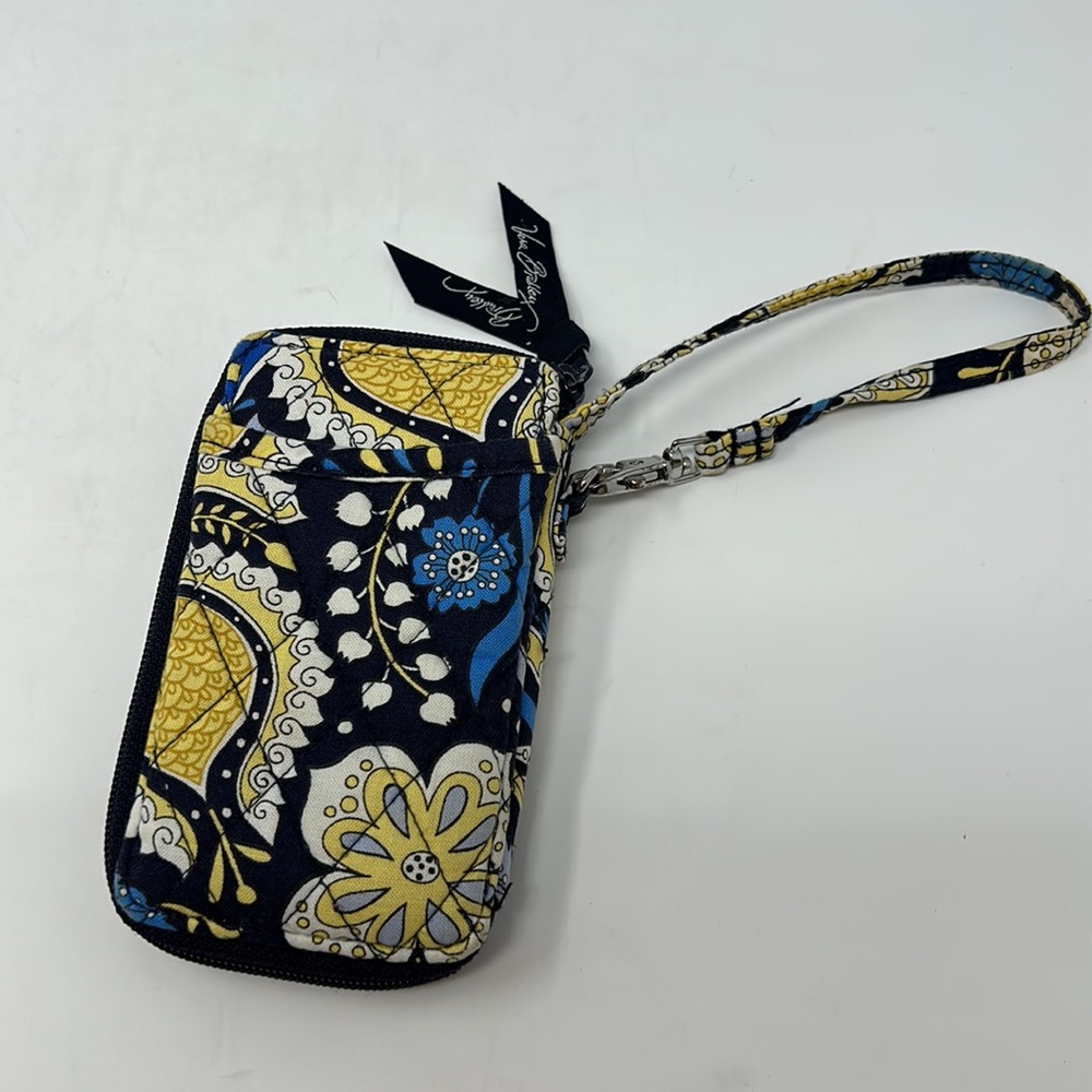 Vera Bradley Blue & Yellow Wristlet Wallet Excellent Condition - Picture 2 of 7